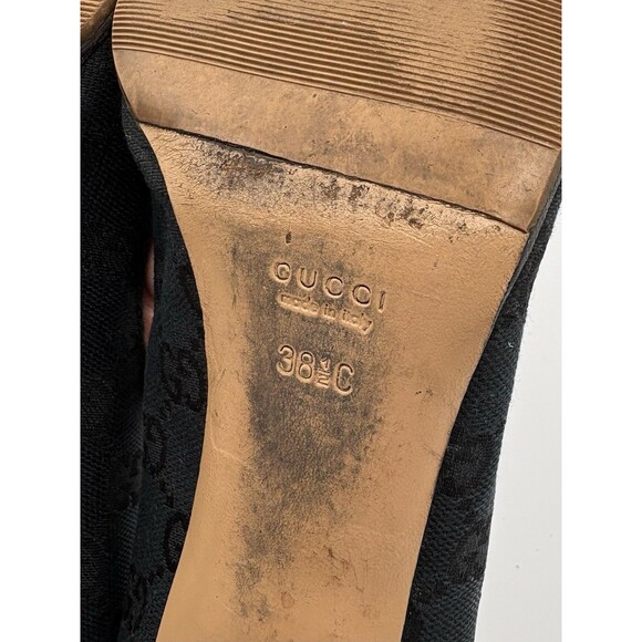 Gucci by Tom Ford Black Canvas Pointed Toe Heels w/ Bamboo Heels Sz EU 38.5 8.5 - Picture 13 of 14